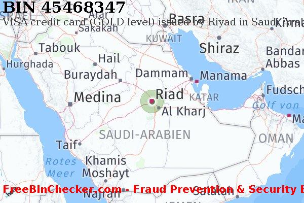 45468347 VISA credit Saudi Arabia SA BIN-Liste