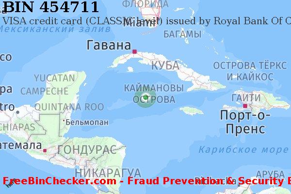 454711 VISA credit Cayman Islands KY Список БИН