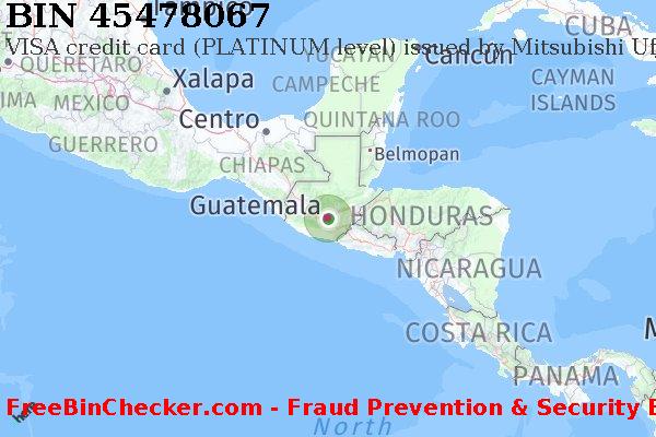 45478067 VISA credit Guatemala GT BIN List