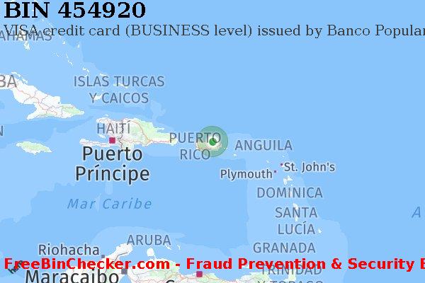 454920 VISA credit Puerto Rico PR Lista de BIN