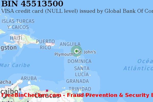 45513500 VISA credit Antigua and Barbuda AG Lista de BIN