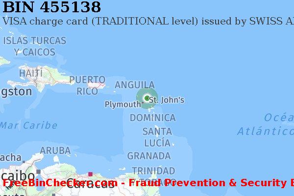 455138 VISA charge Antigua and Barbuda AG Lista de BIN