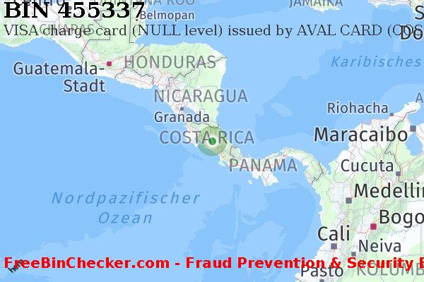 455337 VISA charge Costa Rica CR BIN-Liste