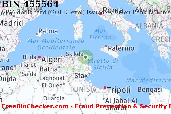 455564 VISA debit Tunisia TN Lista BIN