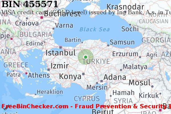 455571 VISA credit Turkey TR बिन सूची