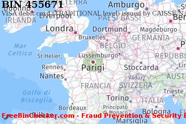 455671 VISA debit France FR Lista BIN