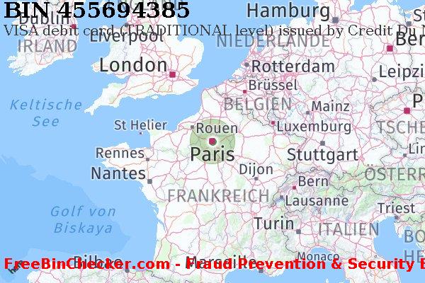 455694385 VISA debit France FR BIN-Liste