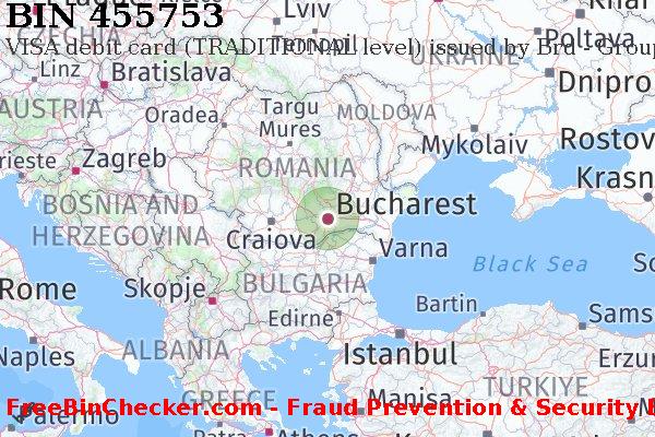 455753 VISA debit Romania RO BIN List