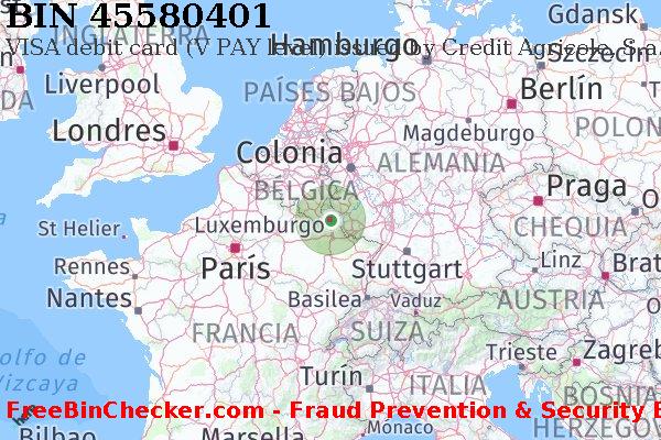 45580401 VISA debit Luxembourg LU Lista de BIN