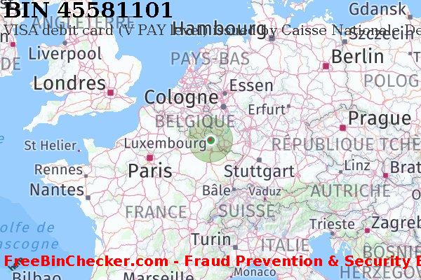 45581101 VISA debit Luxembourg LU BIN Liste 