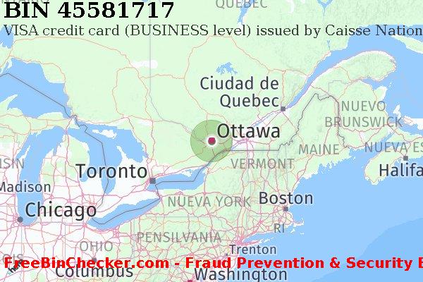 45581717 VISA credit Canada CA Lista de BIN
