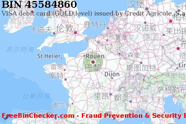 45584860 VISA debit France FR BIN列表