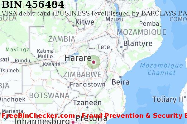 456484 VISA debit Zimbabwe ZW बिन सूची