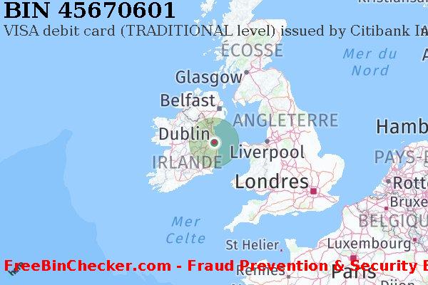 45670601 VISA debit Ireland IE BIN Liste 