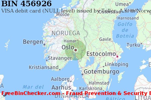 456926 VISA debit Norway NO Lista de BIN