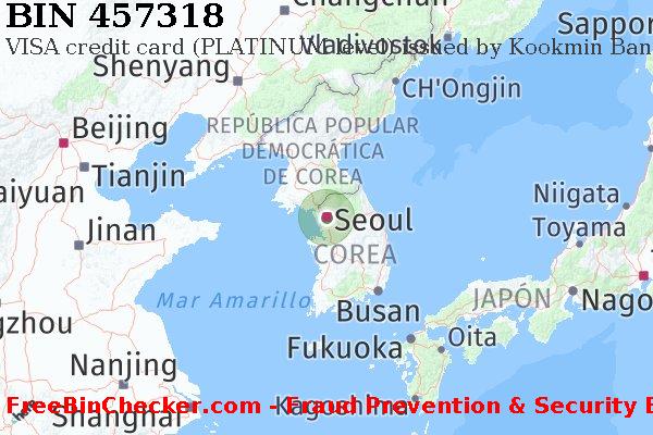 457318 VISA credit South Korea KR Lista de BIN