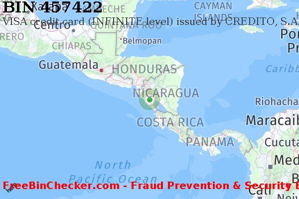 457422 VISA credit Nicaragua NI बिन सूची