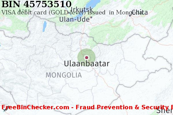 45753510 VISA debit Mongolia MN BIN List