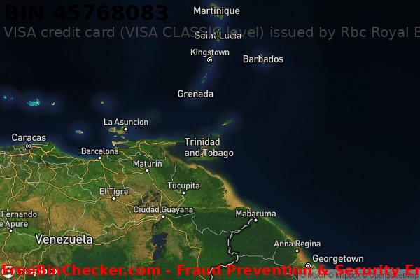 45768083 VISA credit Trinidad and Tobago TT BIN List