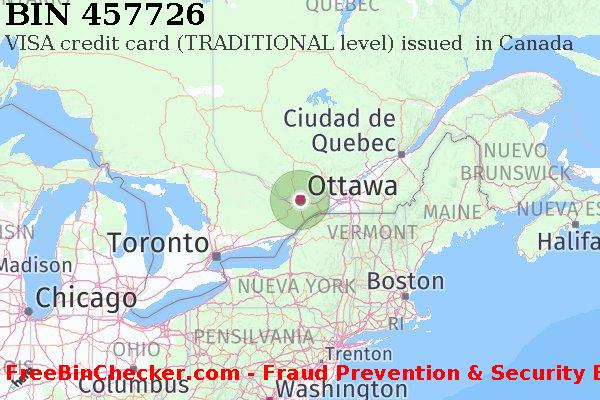 457726 VISA credit Canada CA Lista de BIN