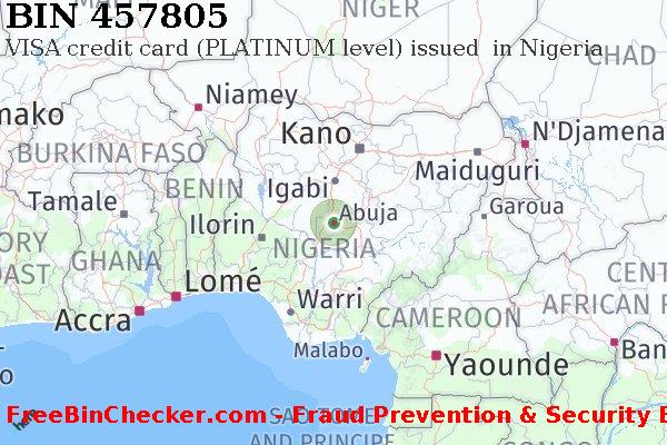 457805 VISA credit Nigeria NG बिन सूची