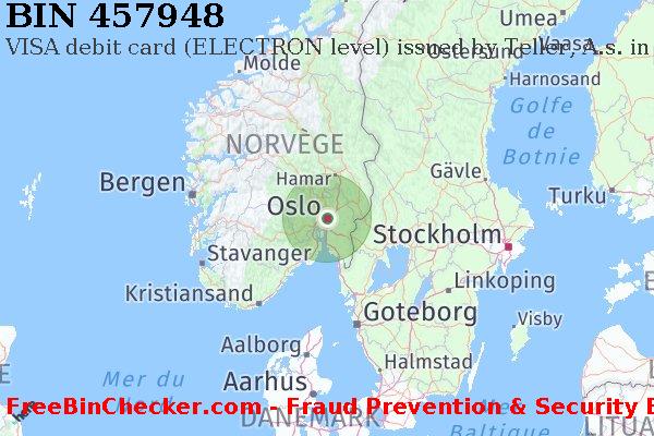 457948 VISA debit Norway NO BIN Liste 