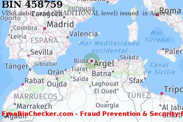 458759 VISA debit Algeria DZ Lista de BIN