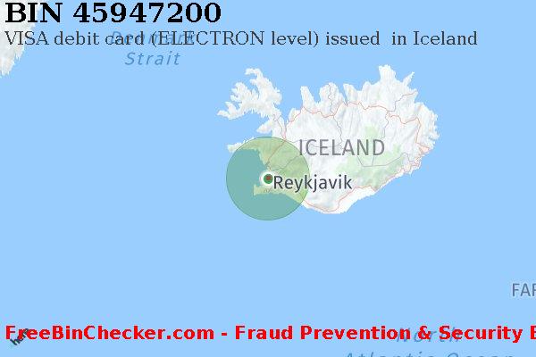45947200 VISA debit Iceland IS BIN List
