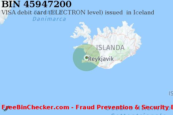 45947200 VISA debit Iceland IS Lista BIN