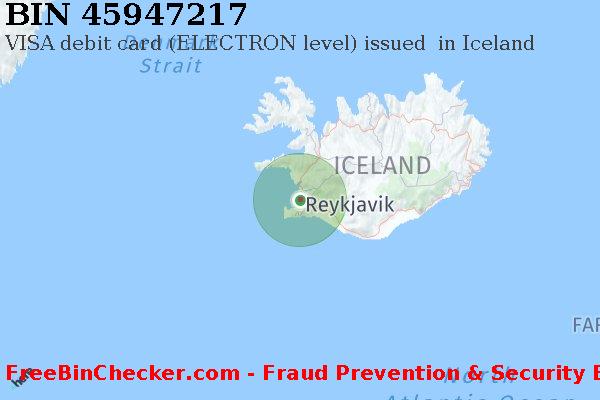45947217 VISA debit Iceland IS बिन सूची