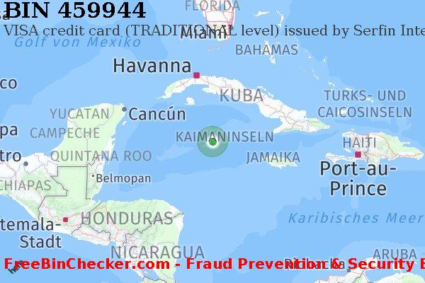 459944 VISA credit Cayman Islands KY BIN-Liste