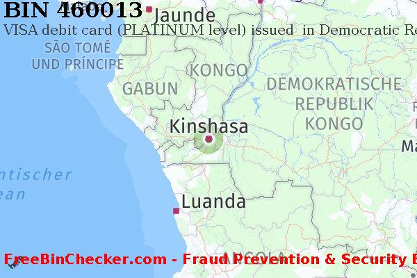 460013 VISA debit Democratic Republic of the Congo CD BIN-Liste