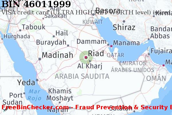 46011999 VISA credit Saudi Arabia SA Lista de BIN