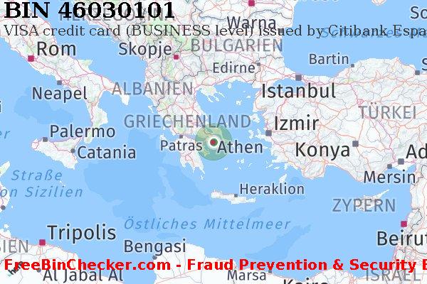 46030101 VISA credit Greece GR BIN-Liste