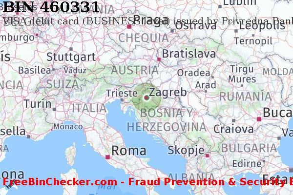 460331 VISA debit Croatia HR Lista de BIN