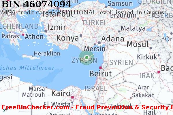 46074094 VISA credit Cyprus CY BIN-Liste