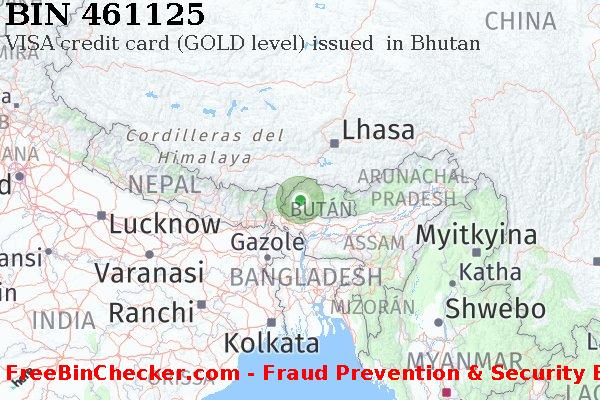 461125 VISA credit Bhutan BT Lista de BIN