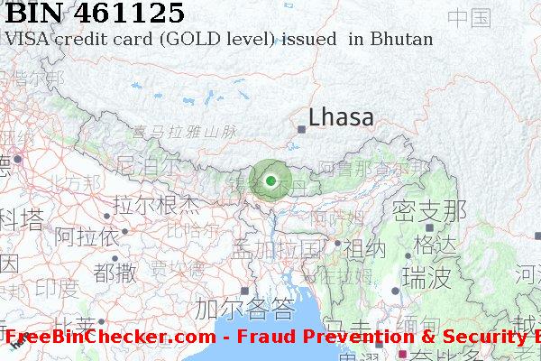 461125 VISA credit Bhutan BT BIN列表