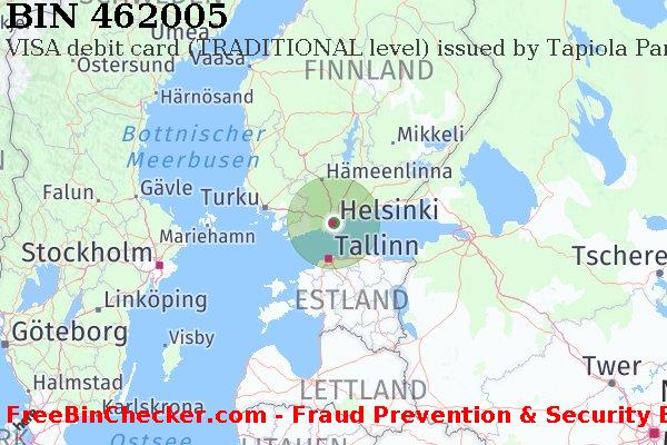 462005 VISA debit Finland FI BIN-Liste