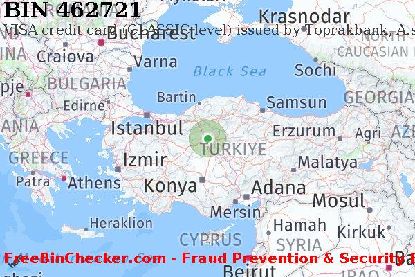462721 VISA credit Turkey TR बिन सूची