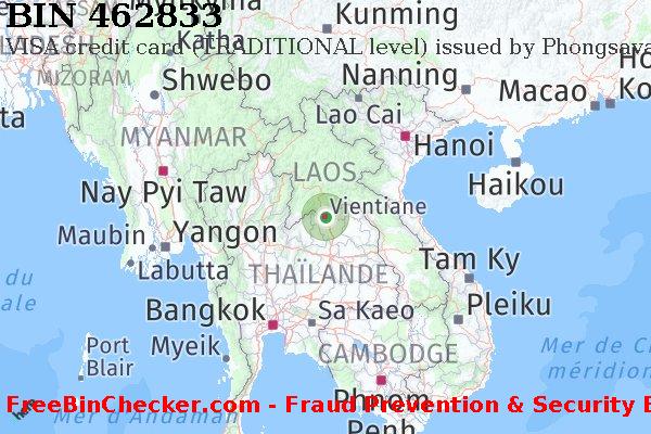 462833 VISA credit Lao People's Democratic Republic LA BIN Liste 