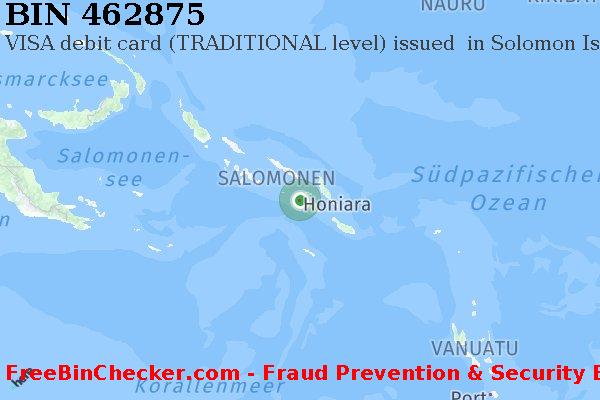 462875 VISA debit Solomon Islands SB BIN-Liste