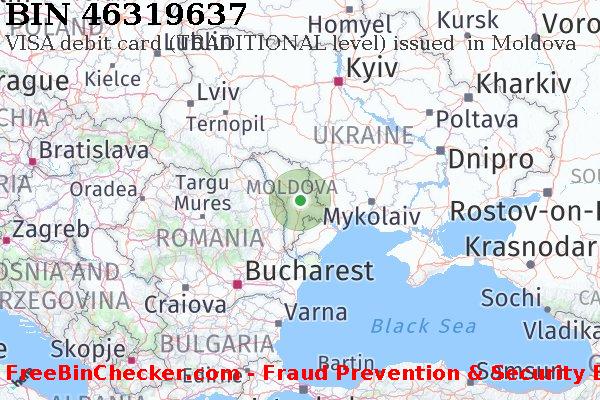 46319637 VISA debit Moldova MD बिन सूची