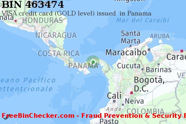 463474 VISA credit Panama PA Lista BIN