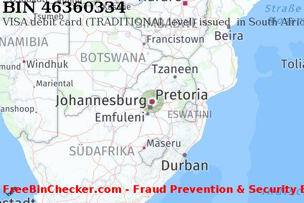 46360334 VISA debit South Africa ZA BIN-Liste