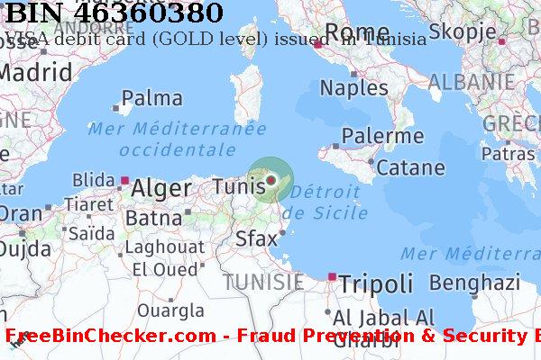 46360380 VISA debit Tunisia TN BIN Liste 