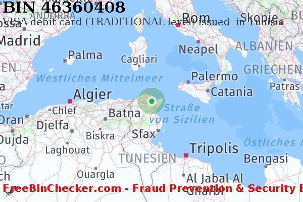 46360408 VISA debit Tunisia TN BIN-Liste