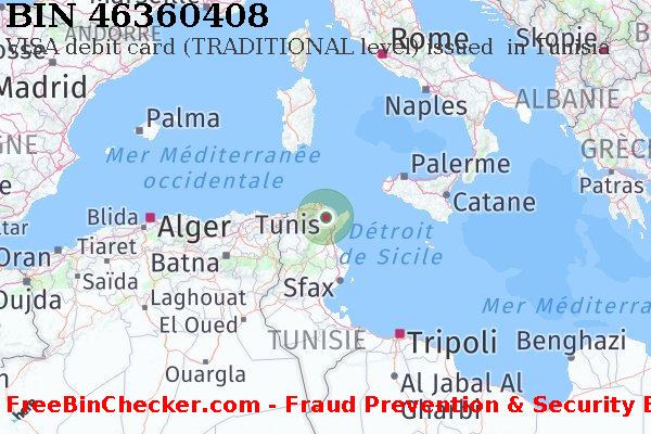 46360408 VISA debit Tunisia TN BIN Liste 