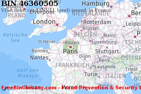 46360505 VISA debit France FR BIN-Liste