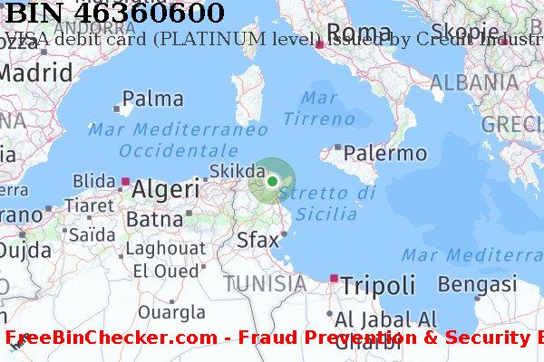 46360600 VISA debit Tunisia TN Lista BIN
